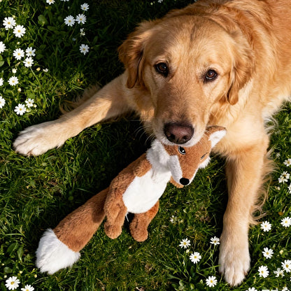 Fox Plush Dog Toy